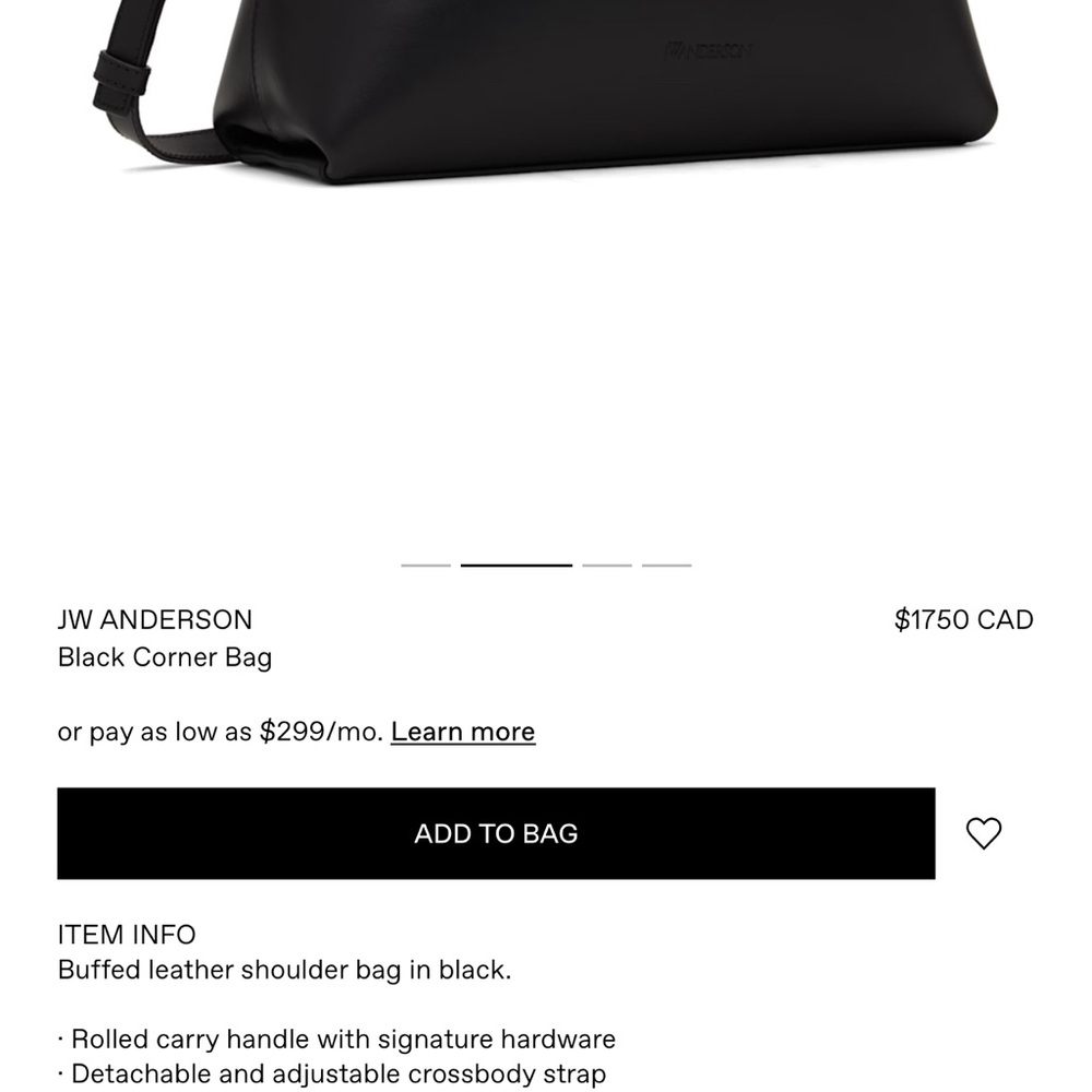 JW ANDERSON Black Corner Bag - Picture 8 of 14